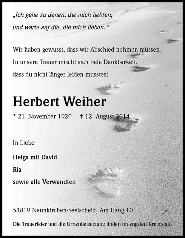 Erinnerungsbild für Herbert Weiher