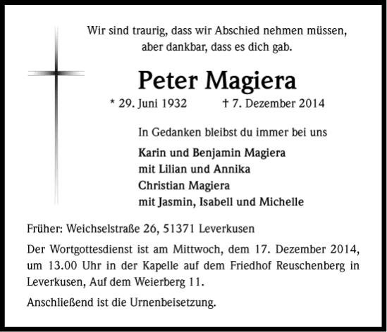 Erinnerungsbild für Peter Magiera