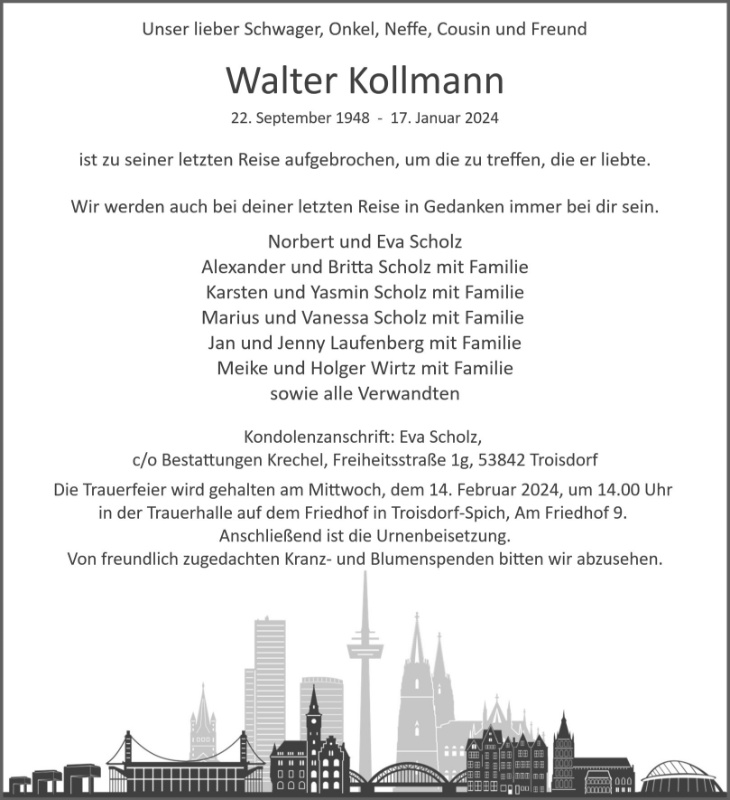 Erinnerungsbild für Walter Kollmann